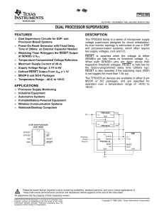 TPS3305 Dual Processor Supervisor Datasheet