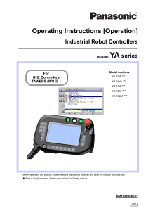 Panasonic Robot Controller Operating Instructions