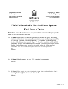 ELG4126 Sustainable Electrical Power Systems Exam