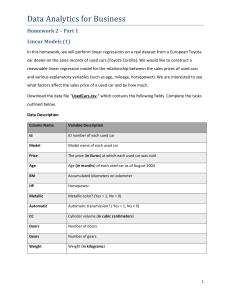 Data Analytics Homework: Linear Regression Models