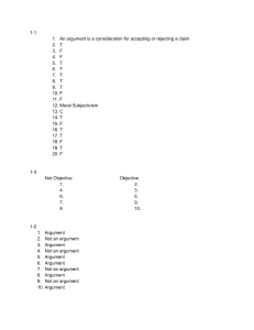 Logic & Critical Thinking Worksheet: Arguments & Objectivity