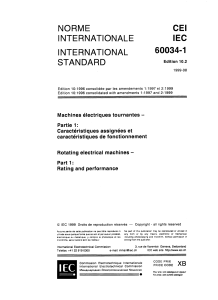 IEC 60034-1: Rotating Electrical Machines Standard