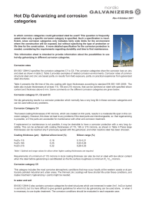 Hot Dip Galvanizing & Corrosion Categories: Guide