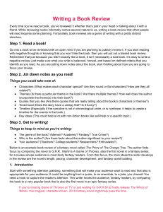 Writing a Book Review: A Step-by-Step Guide