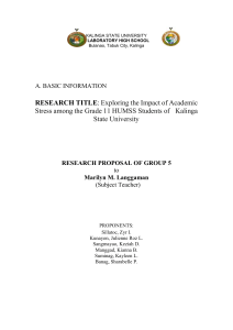 Academic Stress in HUMSS Students: A Research Proposal