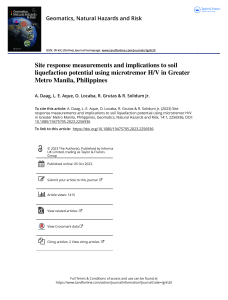 Soil Liquefaction Assessment in Metro Manila using Microtremor H/V