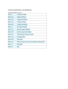 Structural Stainless Steel Design Guide: Section Properties