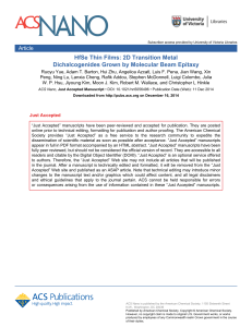 HfSe2 Thin Films: 2D Transition Metal Dichalcogenides Growth