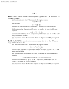 LTI Systems Lab: Convolution & Recursive Equations in MATLAB