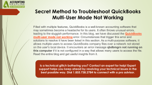 QuickBooks Multi-User Mode Troubleshooting Guide