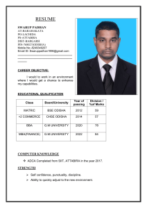 Swarup Padhan - MBA Finance Resume