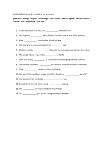 Vocabulary Worksheet: Sentence Completion Exercise