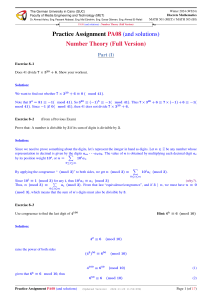 Number Theory Practice Assignment with Solutions