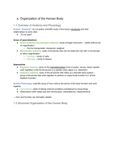 Human Anatomy & Physiology: Organization & Homeostasis