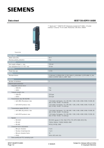 SIMATIC DP ET 200S Serial Interface Module Data Sheet