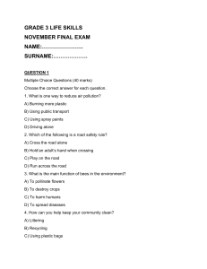 Grade 3 Life Skills Exam - November Final