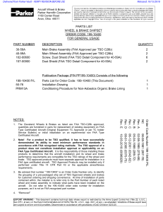 Aircraft Wheel & Brake Parts List - Parker Hannifin