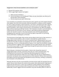 Lidocaine: How Local Anesthetics Block Pain - Assignment