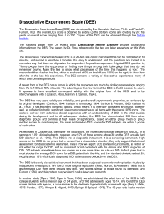 Dissociative Experiences Scale (DES) Explained