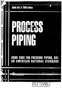 ASME B31.3 Process Piping Standard - 1999 Edition