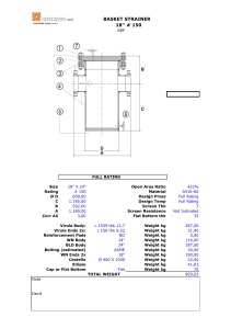 Basket Strainer 18" #150 Technical Specs