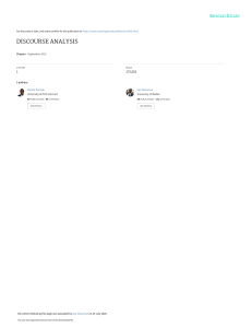 Discourse Analysis: Introduction & Approaches