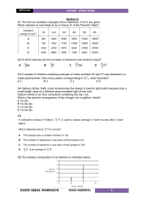 AS-Level Chemistry: Atomic Structure Exam Questions