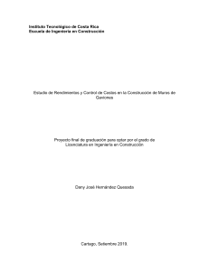 Tesis: Rendimiento y Costos en Muros de Gaviones