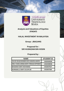 Halal Investment in Malaysia: Analysis & Valuations