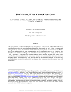 Size Premium & Quality: Controlling Junk Stocks