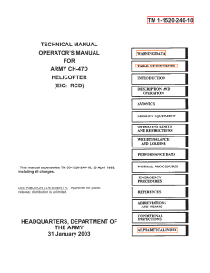 CH-47D Helicopter Operator's Manual - Army