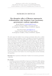 Western Supremacist Civilizationism & Regionalism