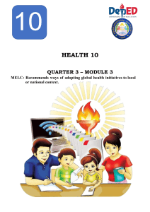 Health 10: Global Health Initiatives in the Philippines