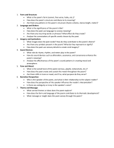 Poetry Analysis Checklist: Form, Language, Theme & More