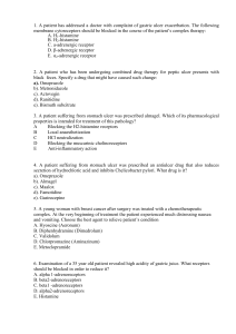 Pharmacology Exam Questions: Gastric Ulcers