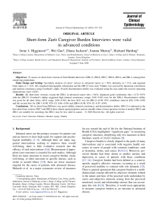 Zarit Burden Interview Short Forms: Validity in Advanced Conditions