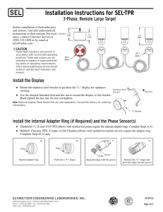 SEL-TPR Fault Indicator Installation Guide