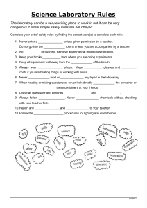 Science Lab Safety Rules Worksheet