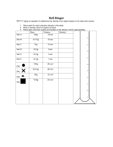 Density Calculation & Layering Worksheet