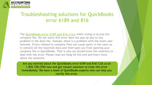 QuickBooks Error 6189 & 816: Troubleshooting Solutions