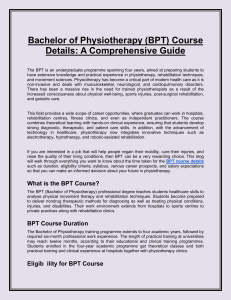 BPT Course Guide: Physiotherapy Details, Eligibility, Careers