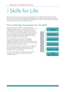 Life Skills Framework: Cambridge Approach to Learning & Teaching