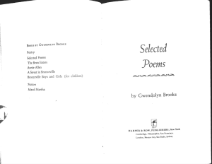 Selected Poems by Gwendolyn Brooks | Poetry Collection