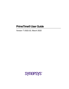 PrimeTime User Guide - Static Timing Analysis