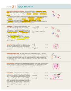 Electric Charge & Fields: Chapter Summary