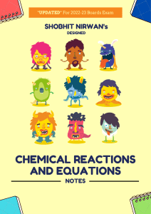 Chemical Reactions & Equations Notes for High School