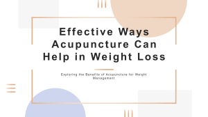 Acupuncture for Weight Loss: Effective Ways & Benefits