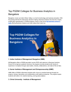 Top PGDM Colleges for Business Analytics in Bangalore