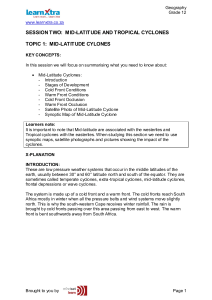 Mid-Latitude & Tropical Cyclones: Grade 12 Geography