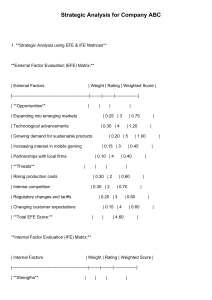 Company ABC Strategic Analysis: EFE, IFE, SWOT, BCG, QSPM